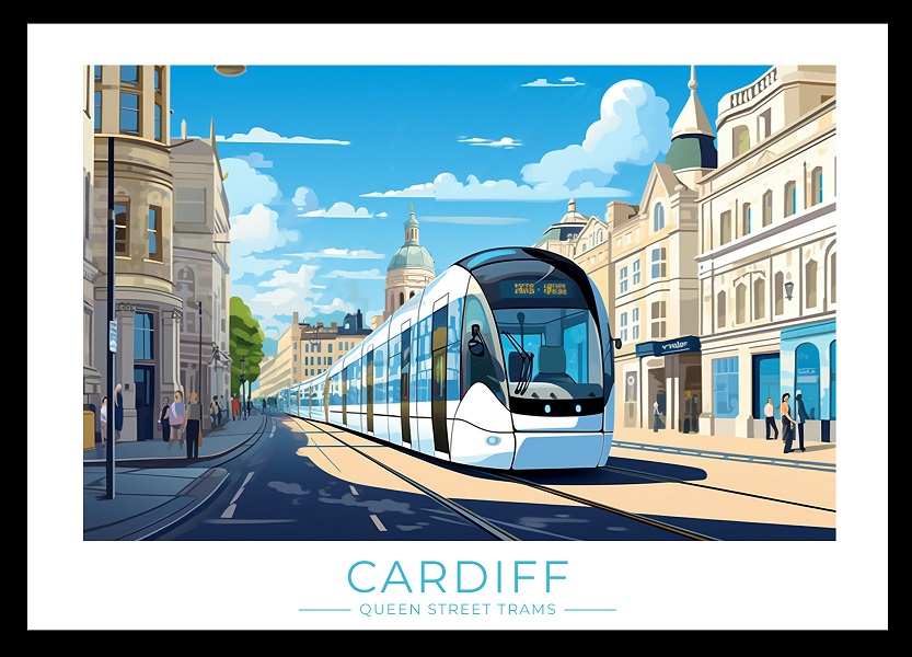 New Trams on Queen Street, Cardiff